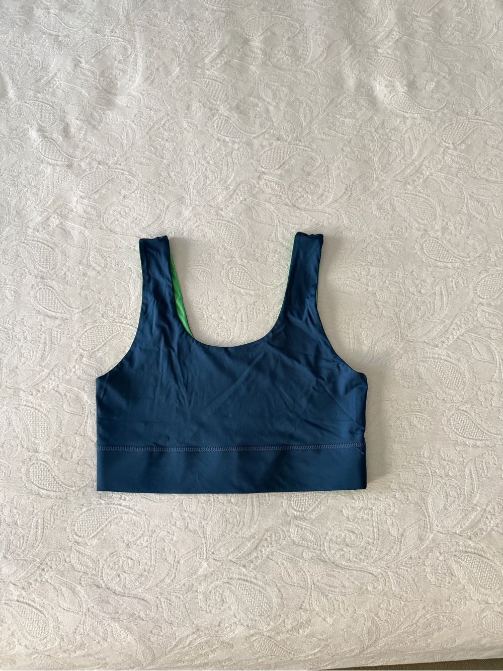 Fabletics Reversible Navy & Green Sports Bra - Women Intimates